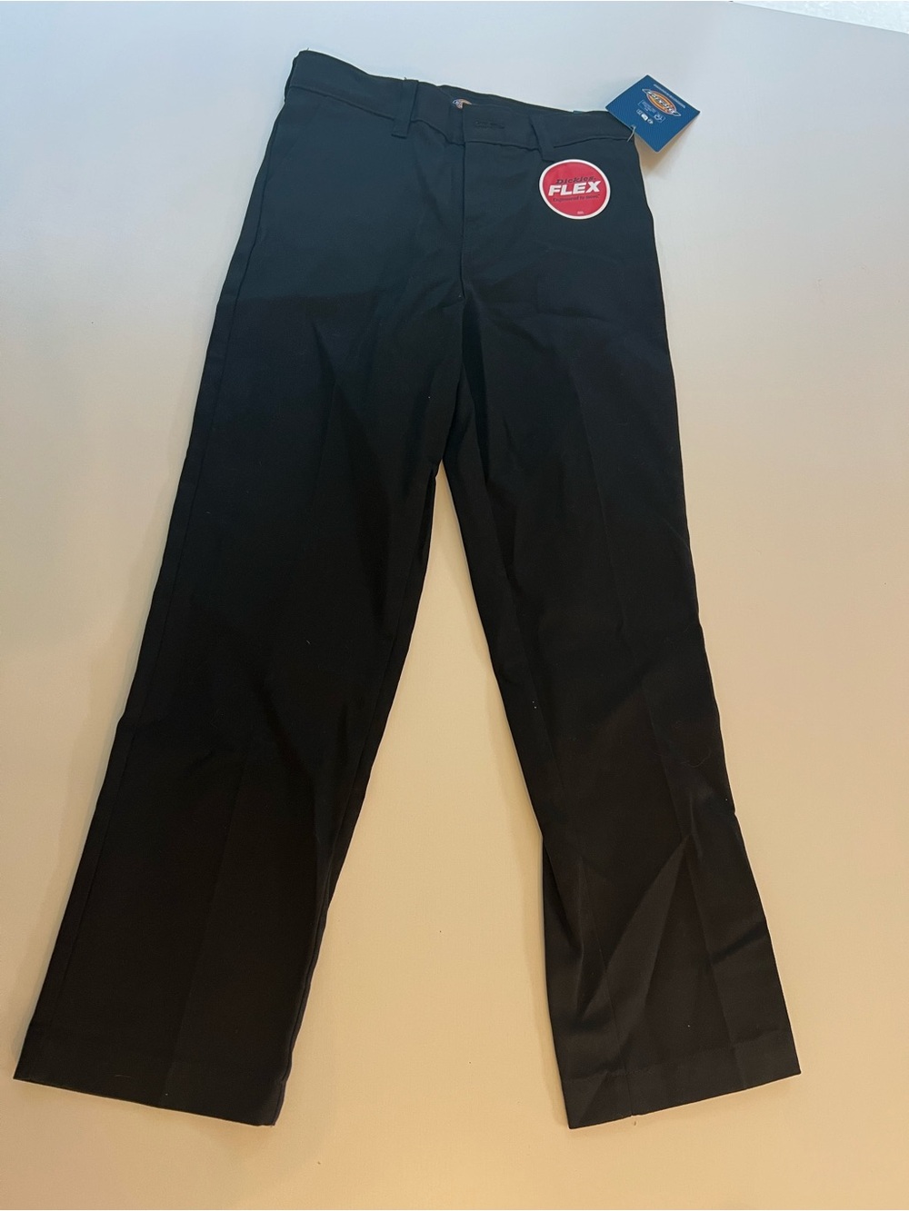 Dickies Boy’s Flat Front Khaki Pants Slim Fit Straight Leg adjustable waist.